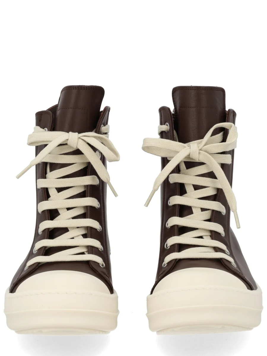 RICK OWENS Lace-up Leather Sneakers - Image 3