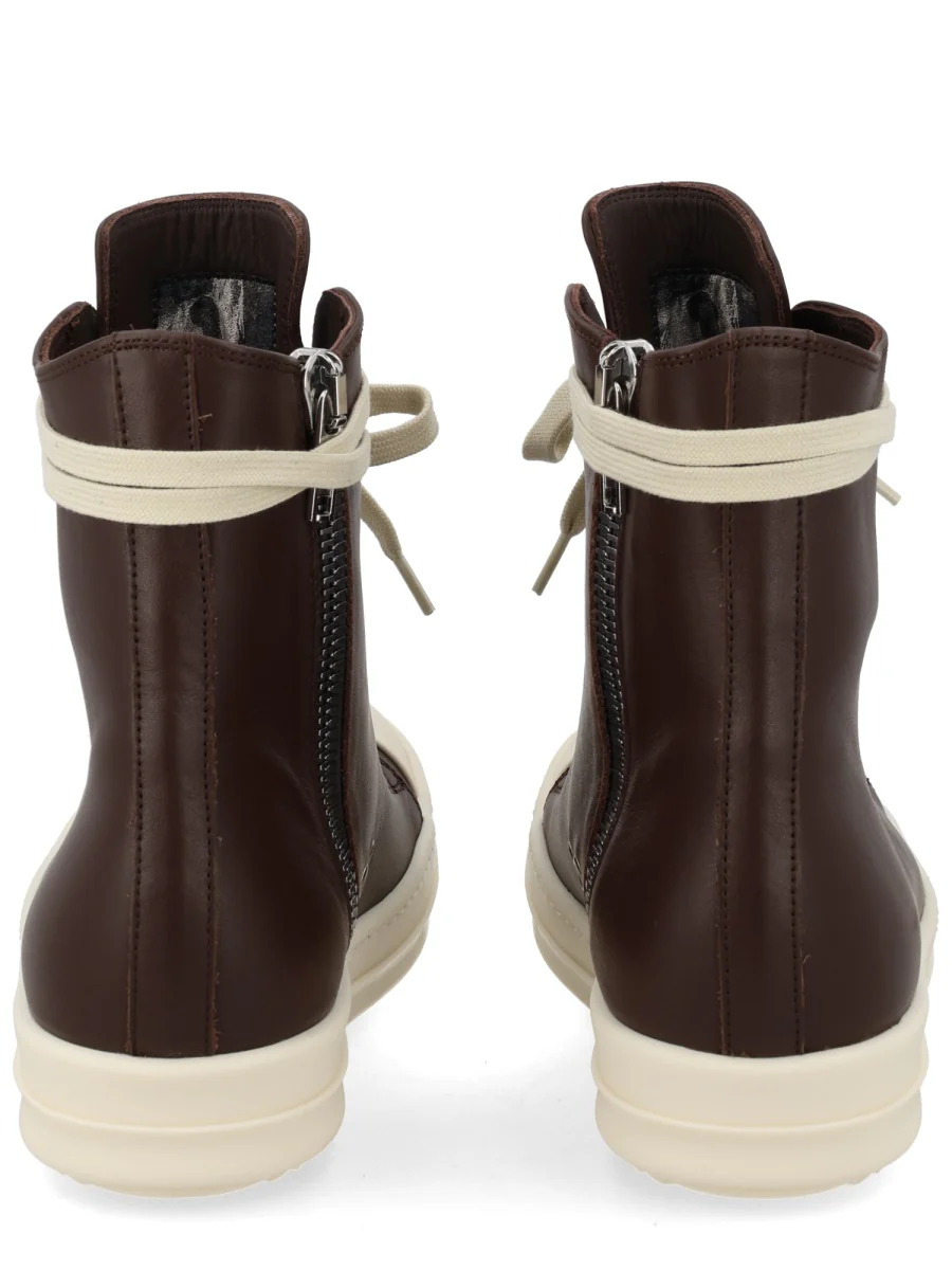RICK OWENS Lace-up Leather Sneakers - Image 4