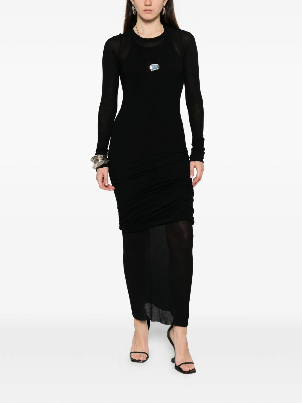 RICK OWENS Long-sleeve Maxi Dress - Image 4
