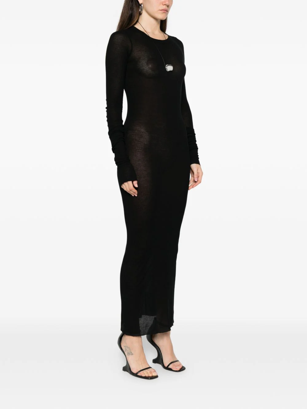 RICK OWENS Long-sleeve Maxi Dress - Image 5