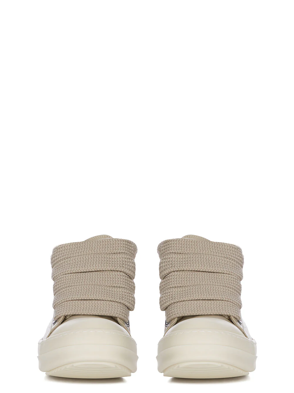 Rick Owens Low Leather Sneakers with Round Toe and Front Lace-Up Fastening - Image 2
