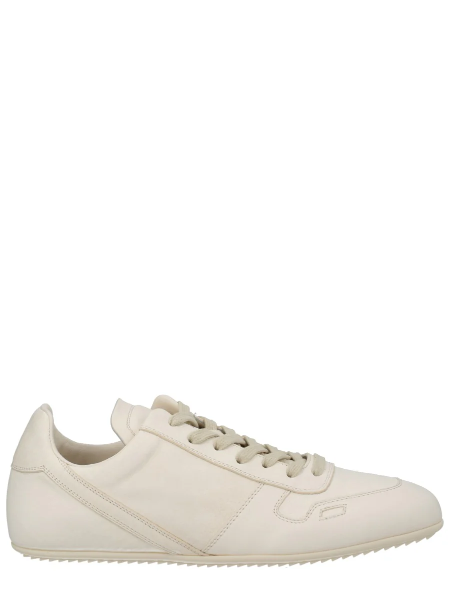 RICK OWENS Low Top Sneakers with Front Lace-Up Closure and Rubber Sole in Leather Man
