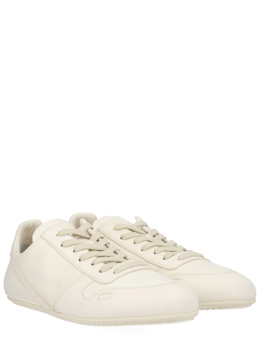 RICK OWENS Low Top Sneakers with Front Lace-Up Closure and Rubber Sole in Leather Man - Image 2