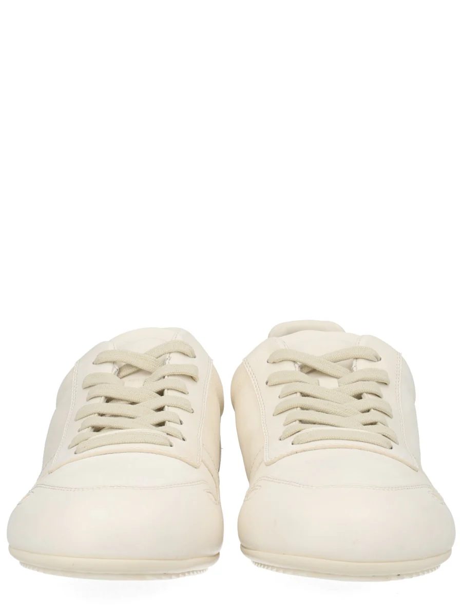 RICK OWENS Low Top Sneakers with Front Lace-Up Closure and Rubber Sole in Leather Man - Image 3