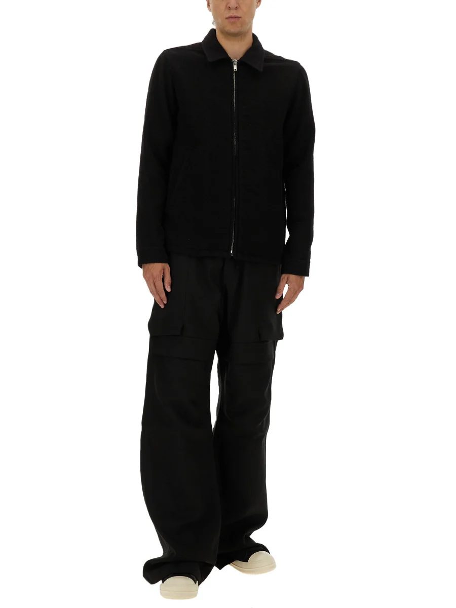 RICK OWENS Pointed-collar Zip-front Shirt Jacket - Image 6