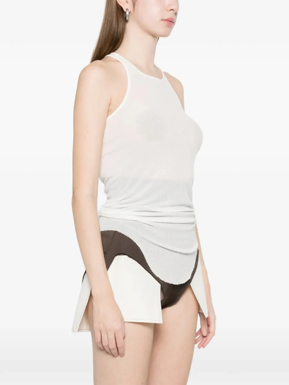 Rick Owens Raw-Cut Ribbed Tank Top for Women - Image 3