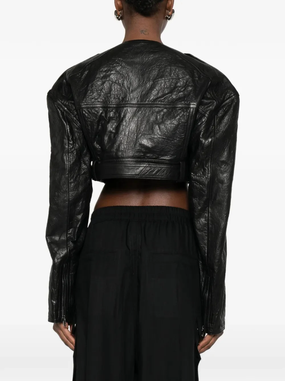 Rick Owens Reimagined Leather Jacket with Adjustable Belt - Image 4