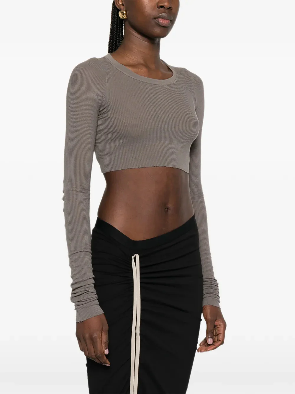 Rick Owens Round Neck Long Sleeve Top - Size 40 - Image 3