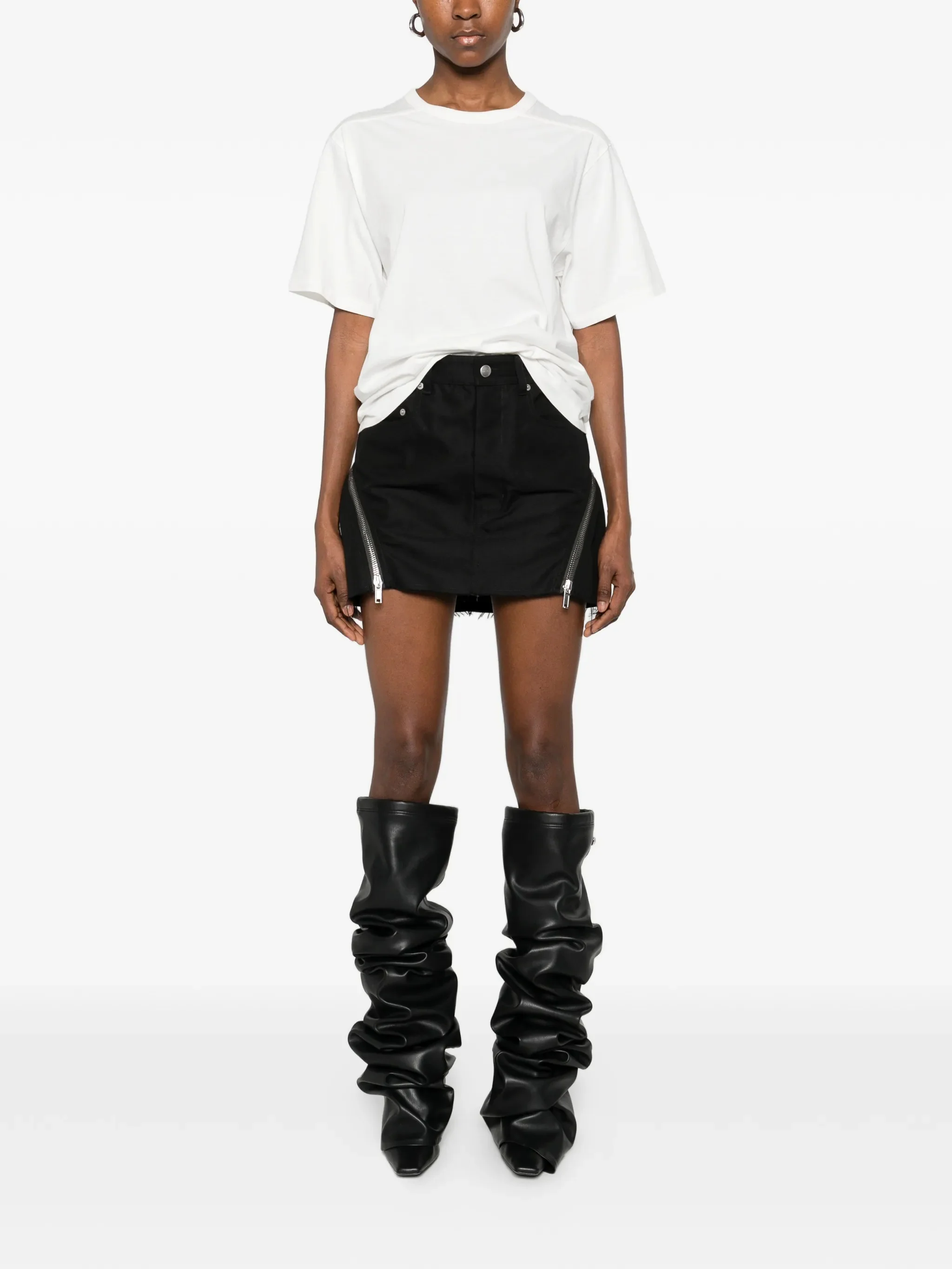 Rick Owens Short Sleeve CrETHEstanesedew Neck Tee - Size 40 - Image 2