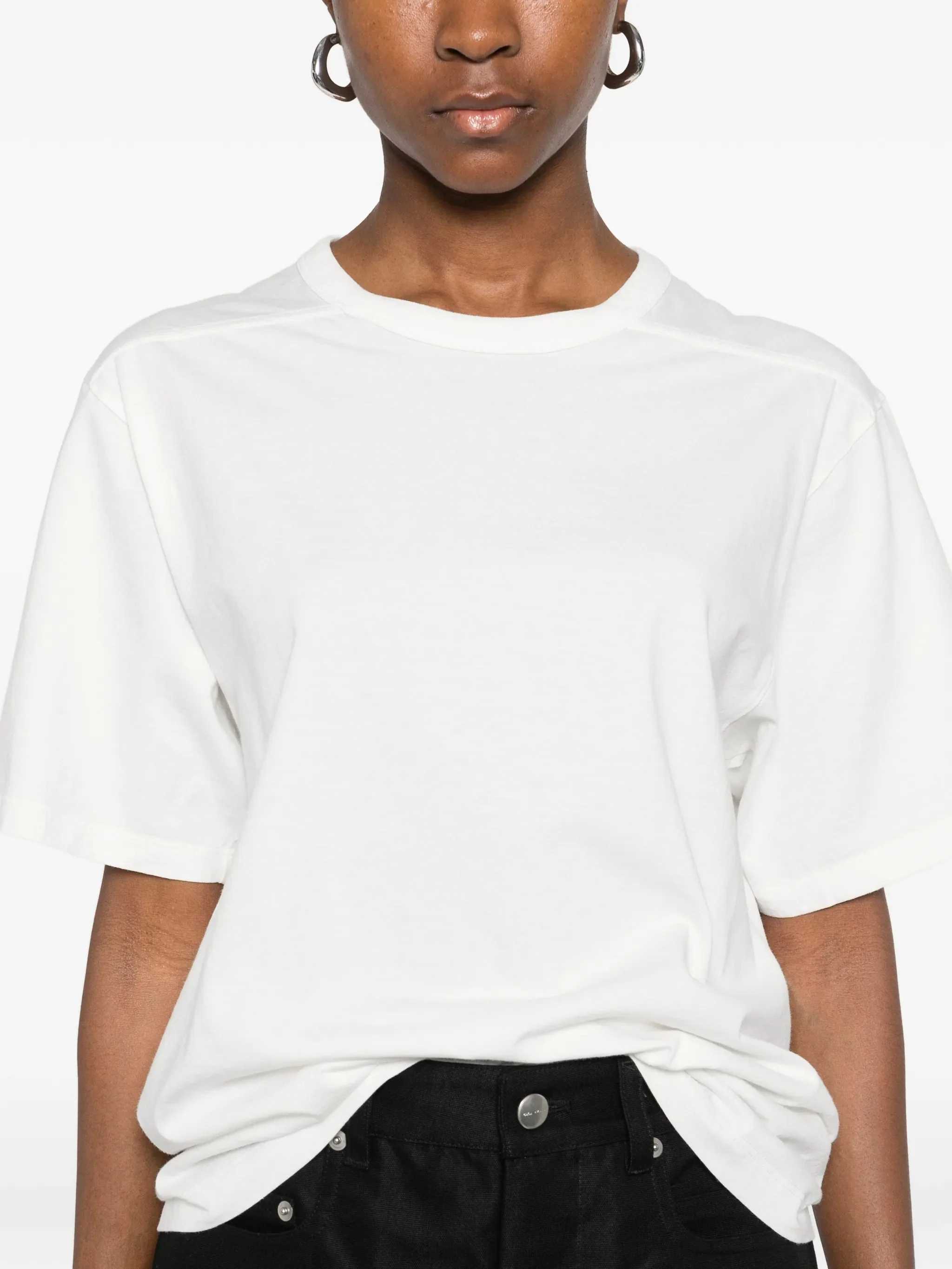 Rick Owens Short Sleeve CrETHEstanesedew Neck Tee - Size 40 - Image 5