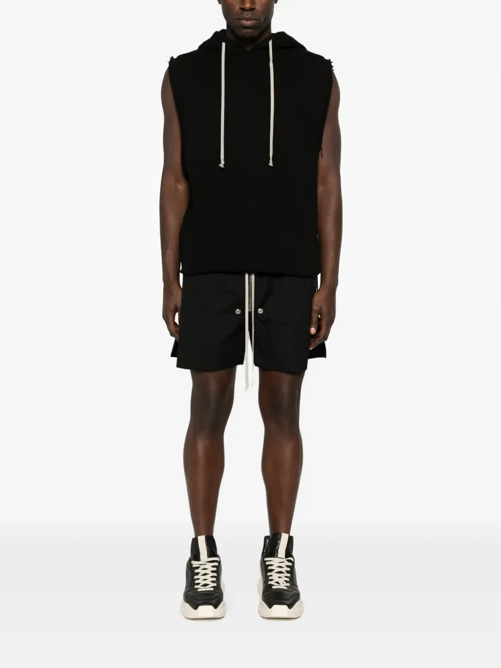 Rick Owens Sleeveless Drawstring Hoodie Sweatshirt - Size S - Image 2