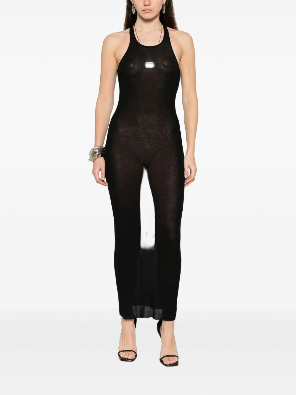 Rick Owens Sleeveless Ribbed Long Dress for Women - Image 2