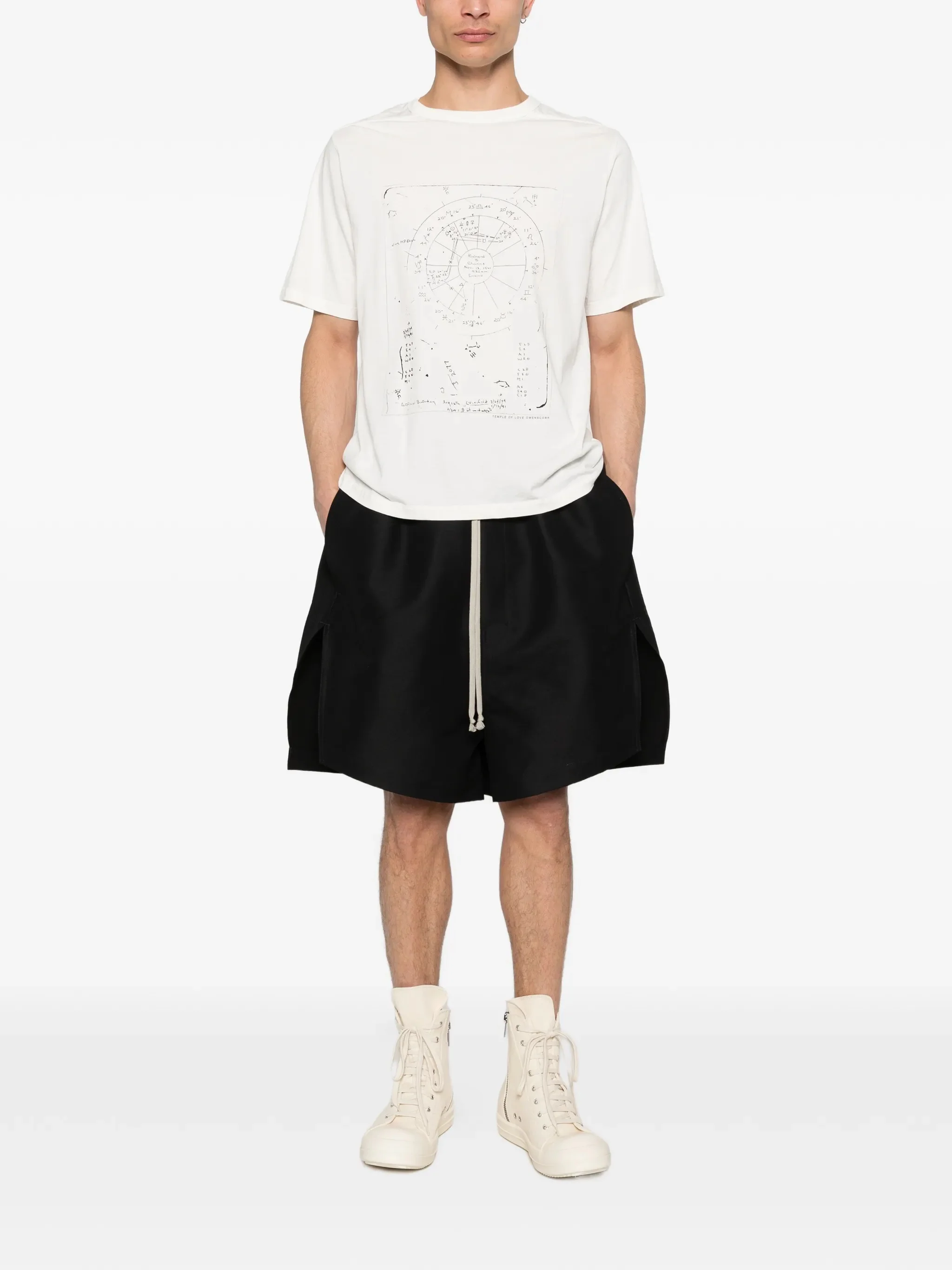 Rick Owens Stiff Drawstring Shorts with Slits - Image 2