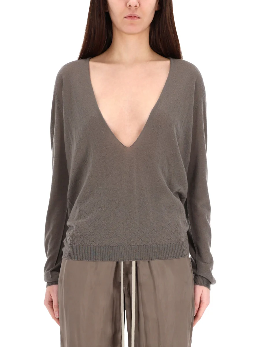 RICK OWENS Temple Extreme V-neck Sweater - Image 4