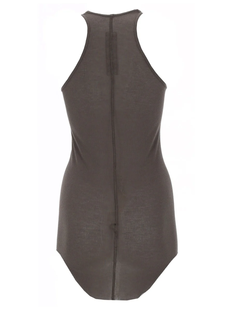 RICK OWENS Top with U-Neck and Ribbed Design in Viscose and Silk Blend for Women - Image 2