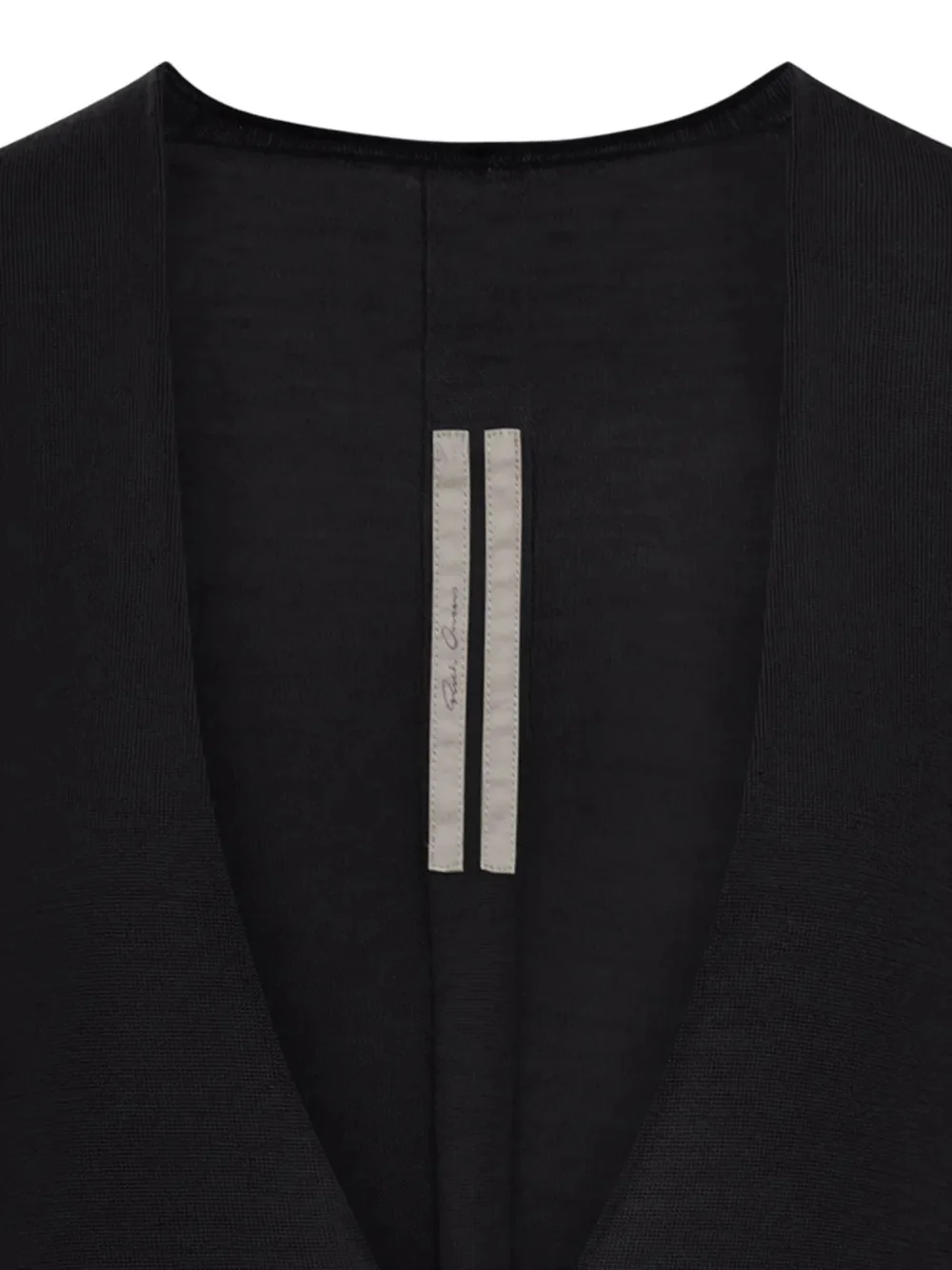 Rick Owens V Neck Sweater with Ribbed Hem and Cuffs - Size S - Image 2