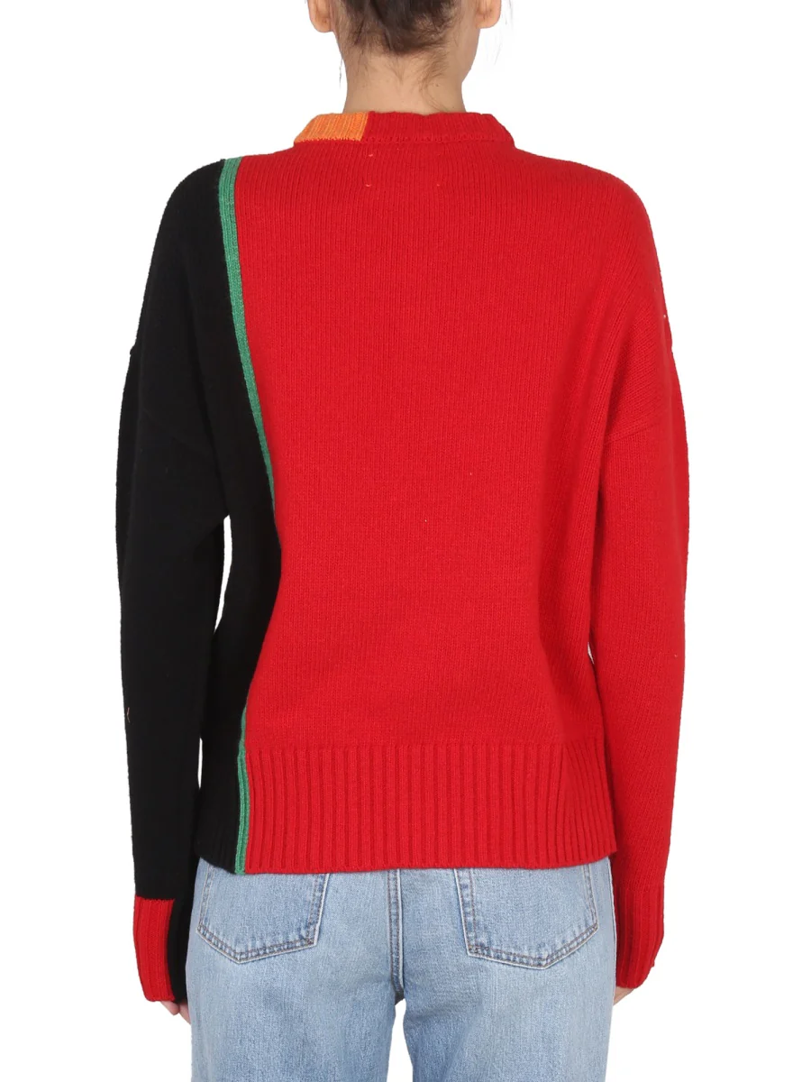 Right For Cross-Neck Multicolor Mesh Sweater - Image 3