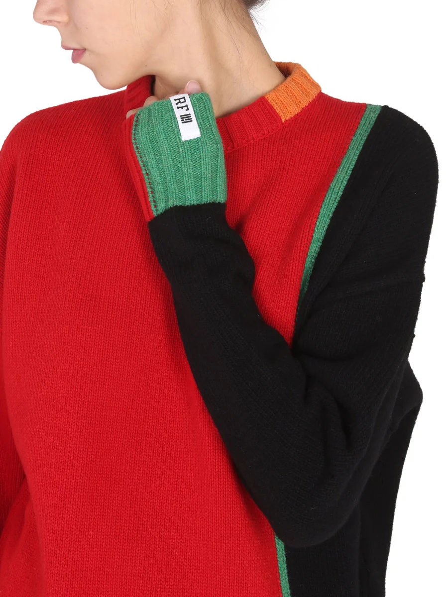 Right For Cross-Neck Multicolor Mesh Sweater - Image 4