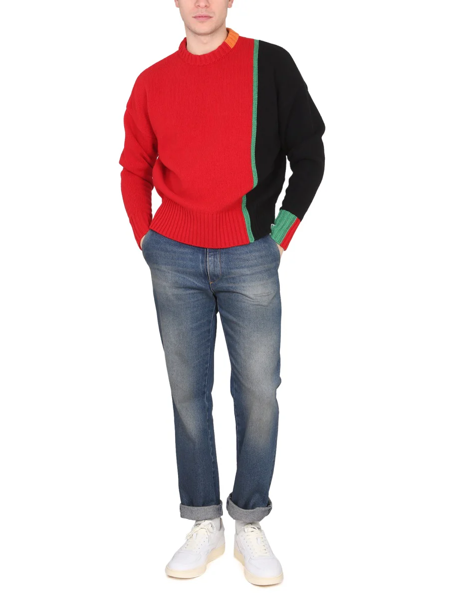 Right For Cross-Neck Multicolor Mesh Sweater - Image 5