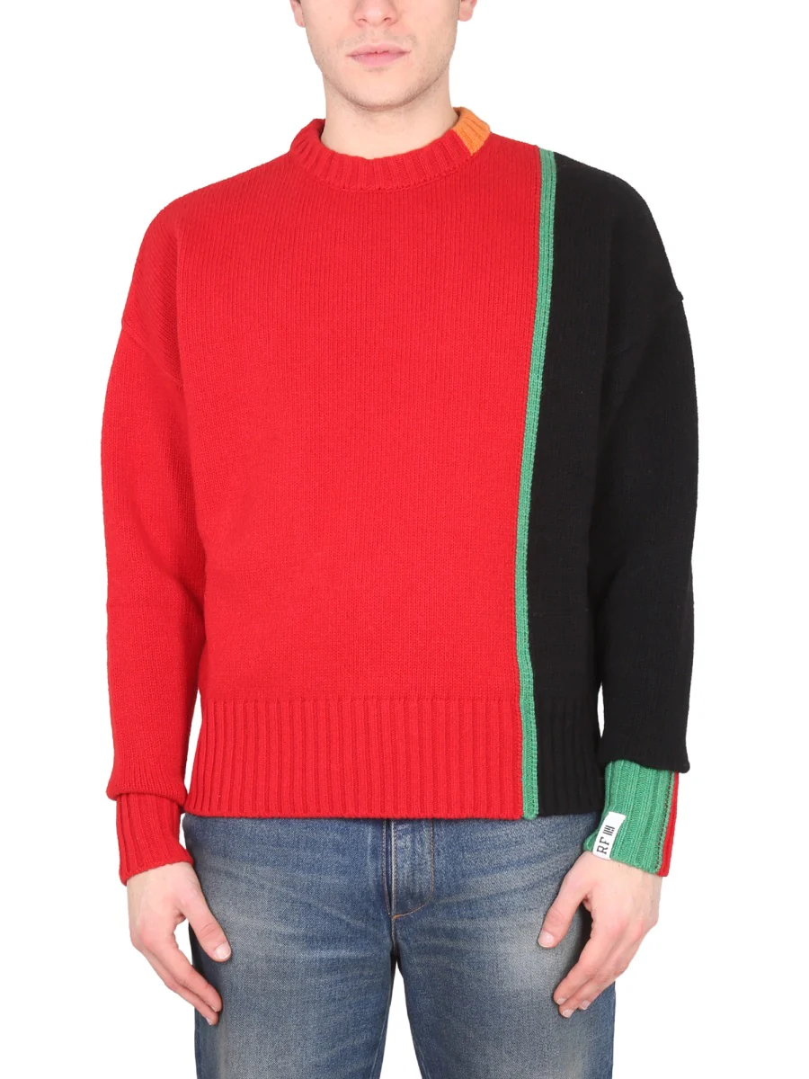 Right For Cross-Neck Multicolor Mesh Sweater - Image 6