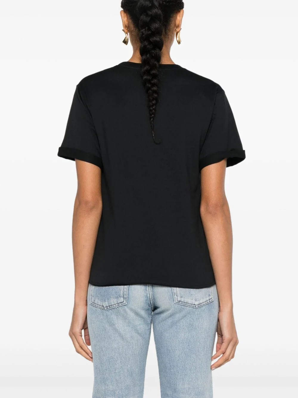 RIVE GAUCHE T-SHIRT CLASSIC-FIT ROUND-NECK T-SHIRT MADE with ORGANIC COTTON, FEATURING the SAINT LAURENT LOGO PRINTED on the CHEST - Image 7