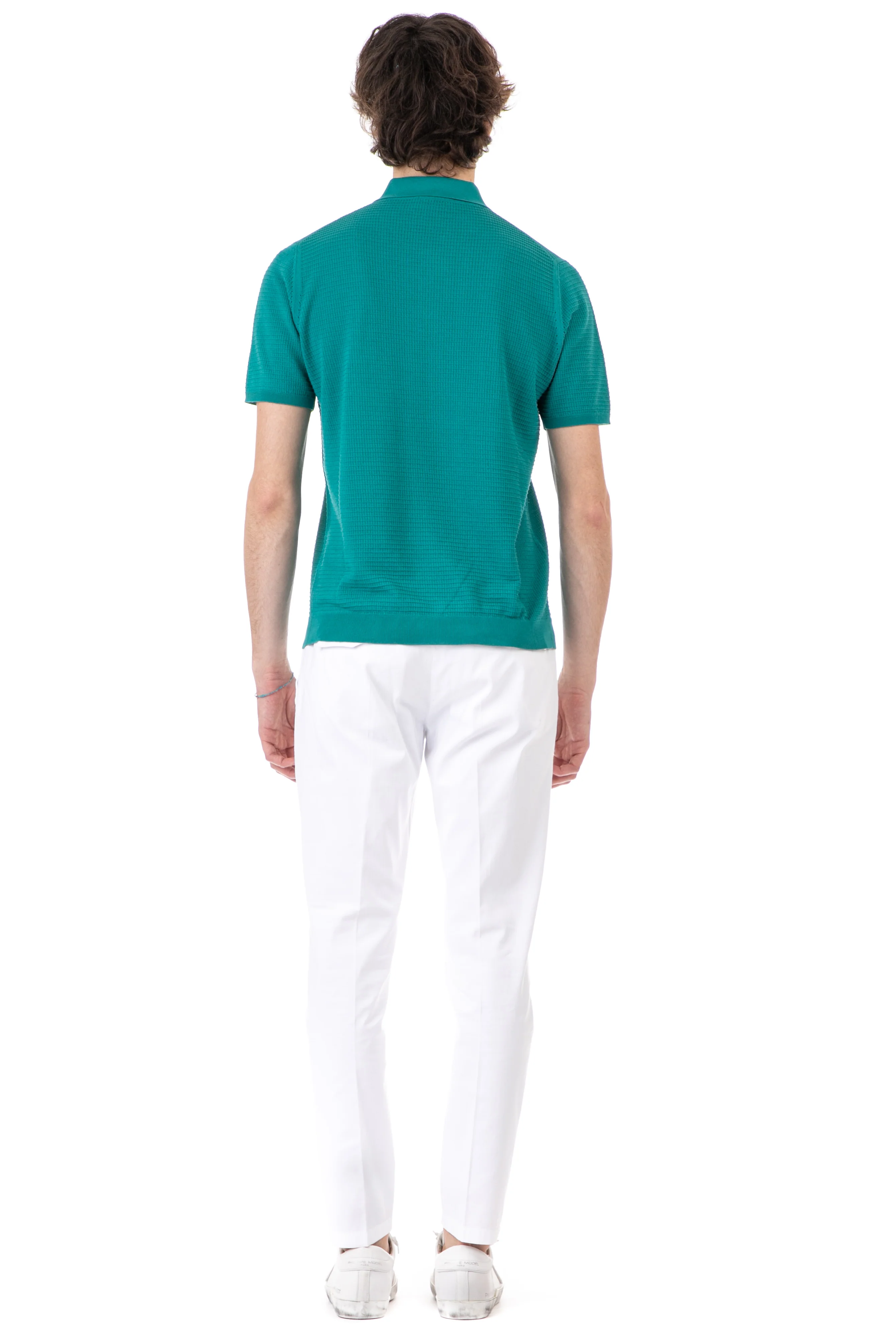 Roberto Collina Extrafine Cotton Polo with 3D Texture - Men's Fit - Image 3