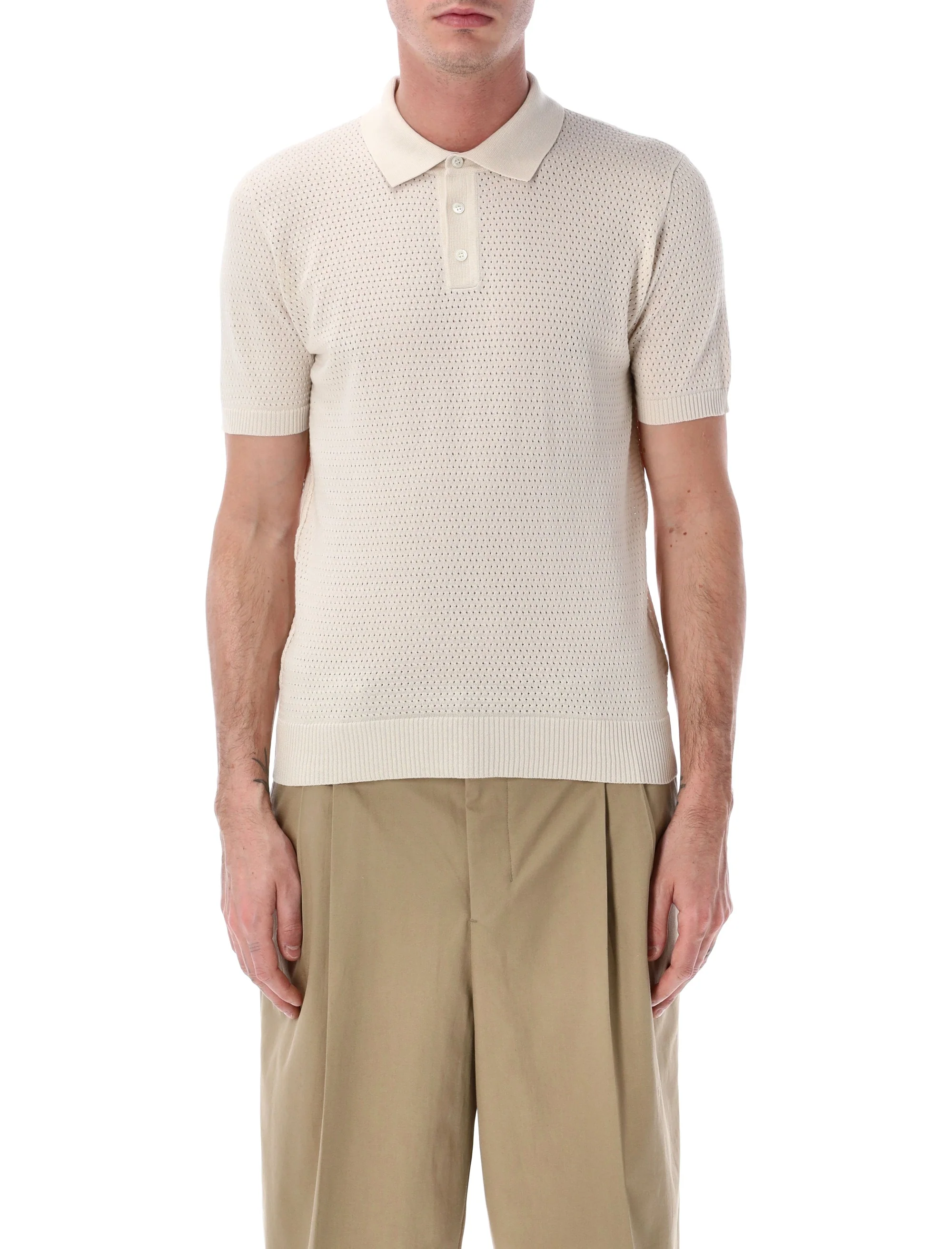 Roberto Collina Mesh Cotton Polo