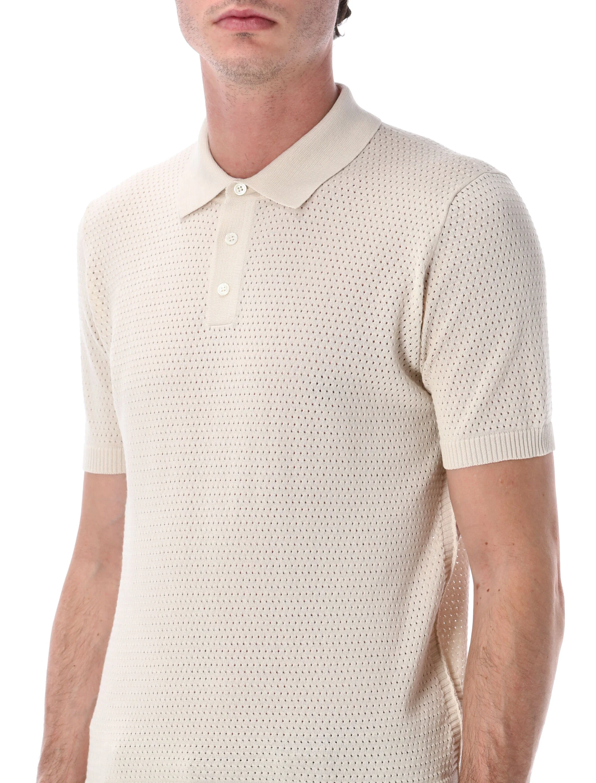 Roberto Collina Mesh Cotton Polo - Image 3