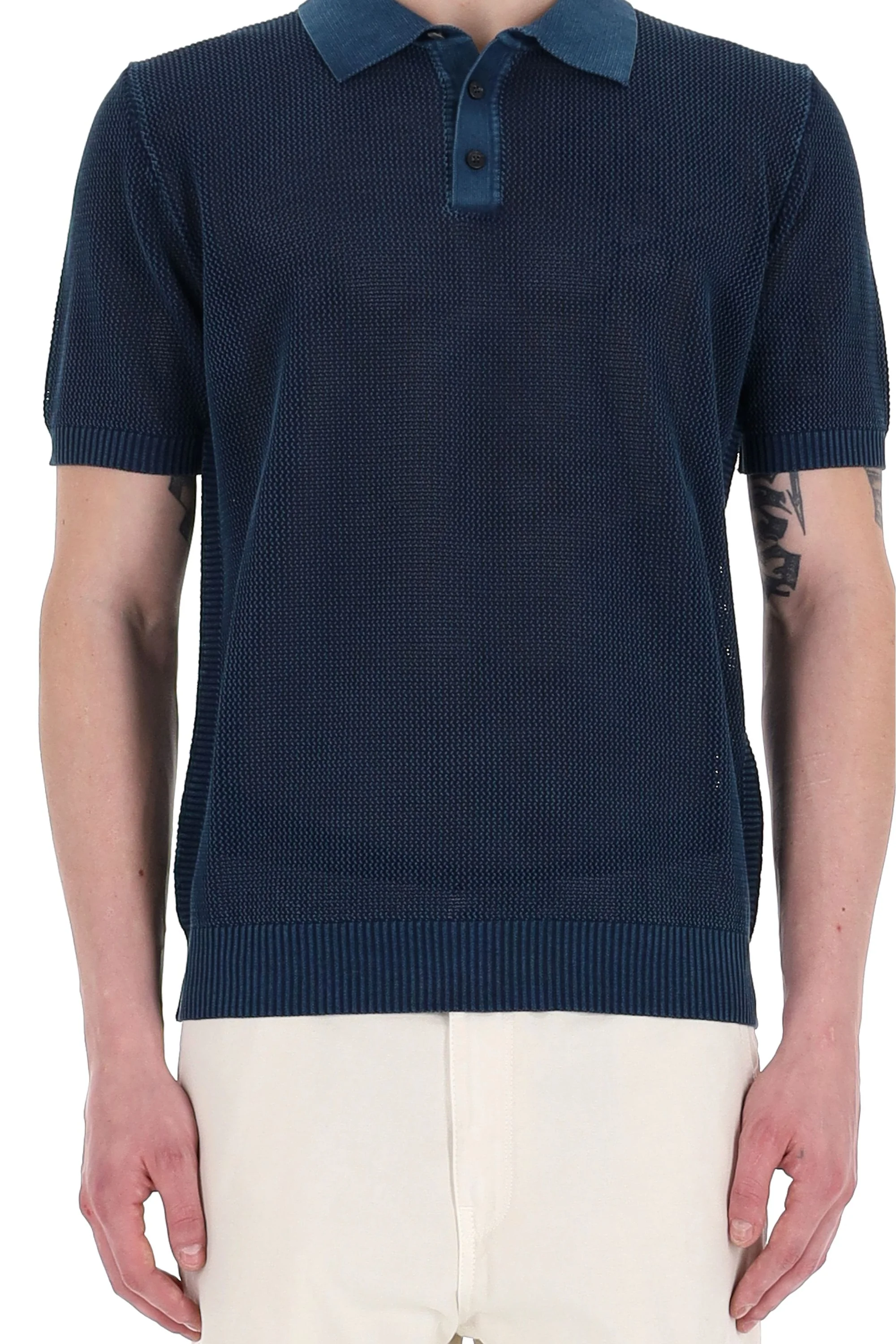 Roberto Collina Stylish Denim Mini Polo - Casual Fit for Men - Image 2