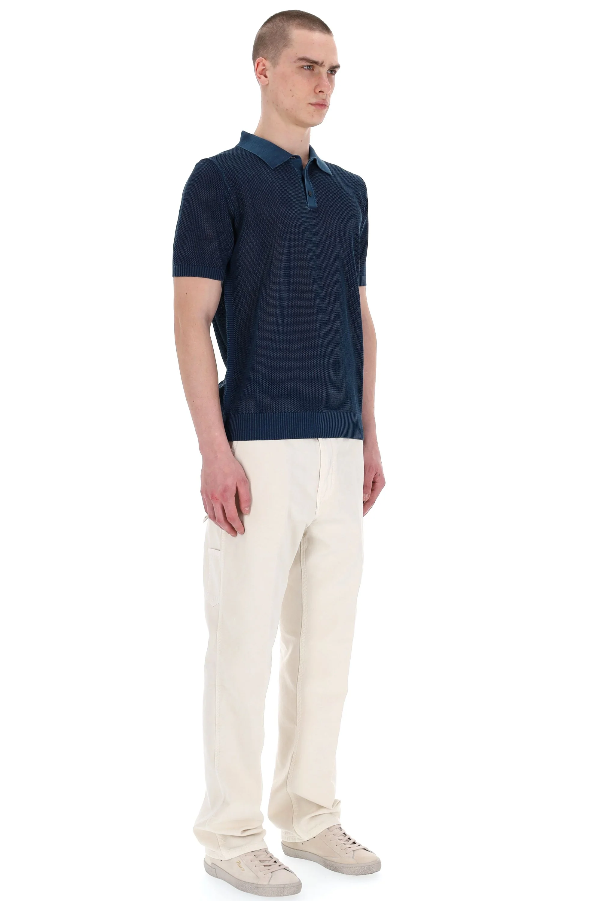 Roberto Collina Stylish Denim Mini Polo - Casual Fit for Men - Image 3