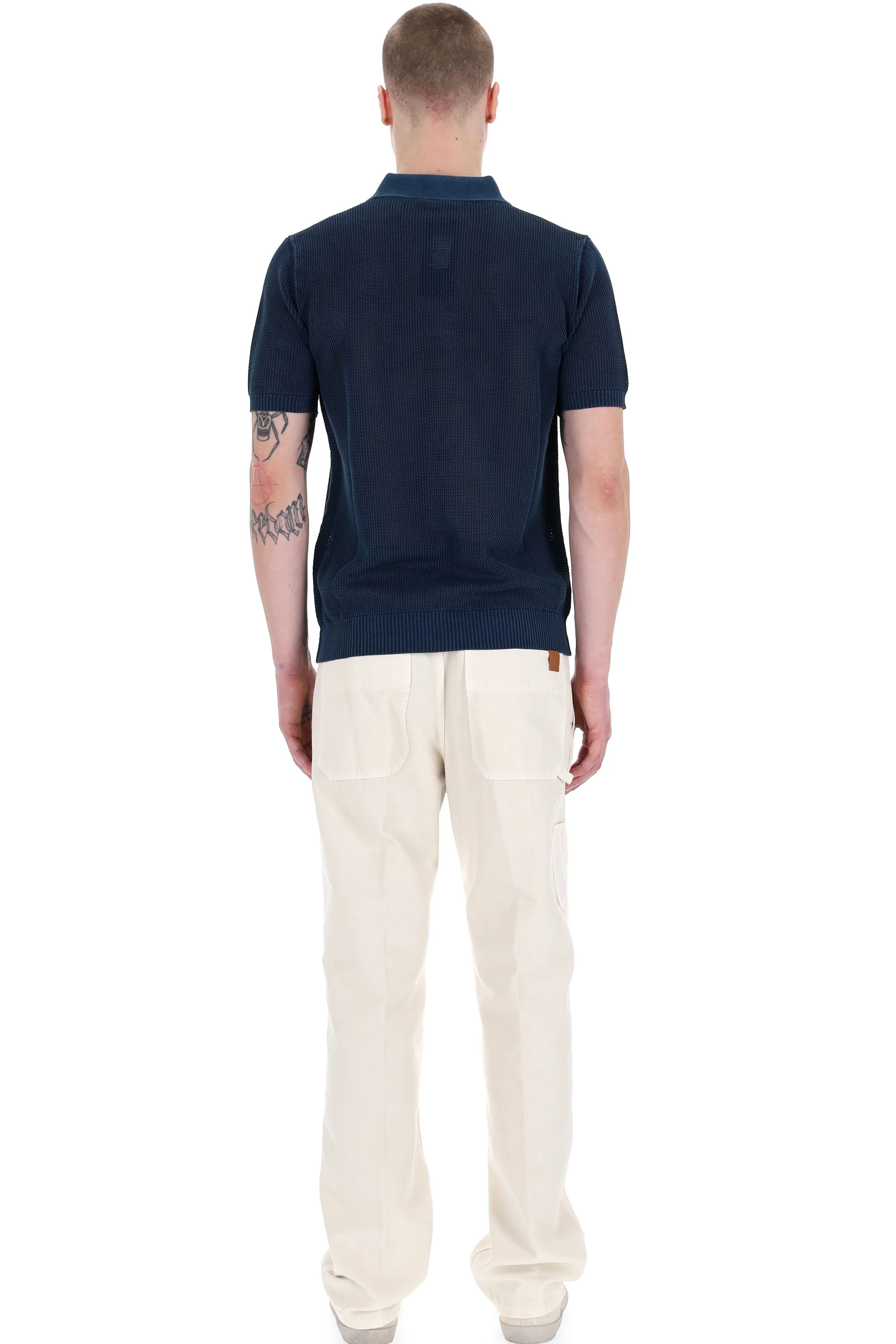 Roberto Collina Stylish Denim Mini Polo - Casual Fit for Men - Image 4