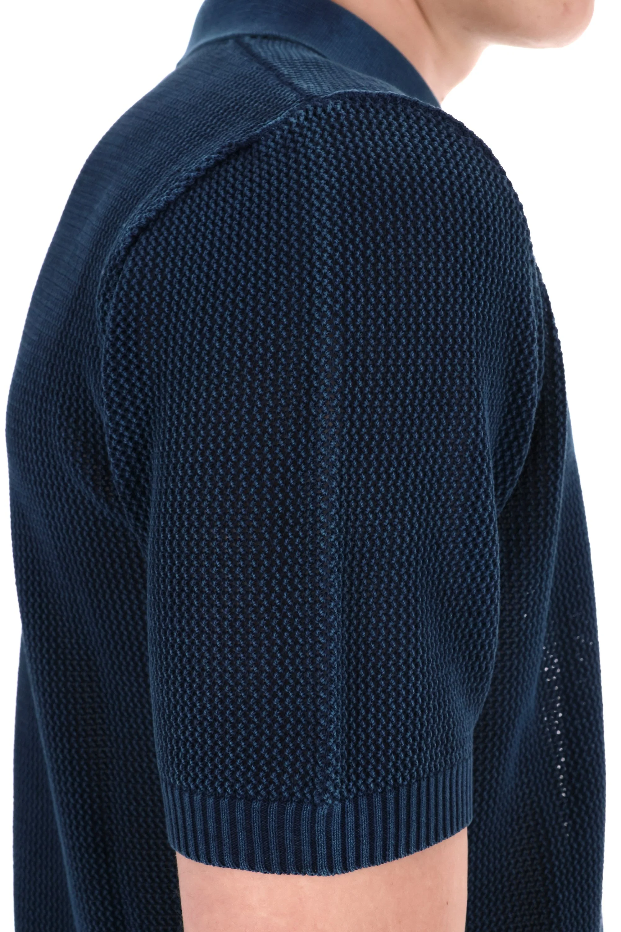 Roberto Collina Stylish Denim Mini Polo - Casual Fit for Men - Image 6