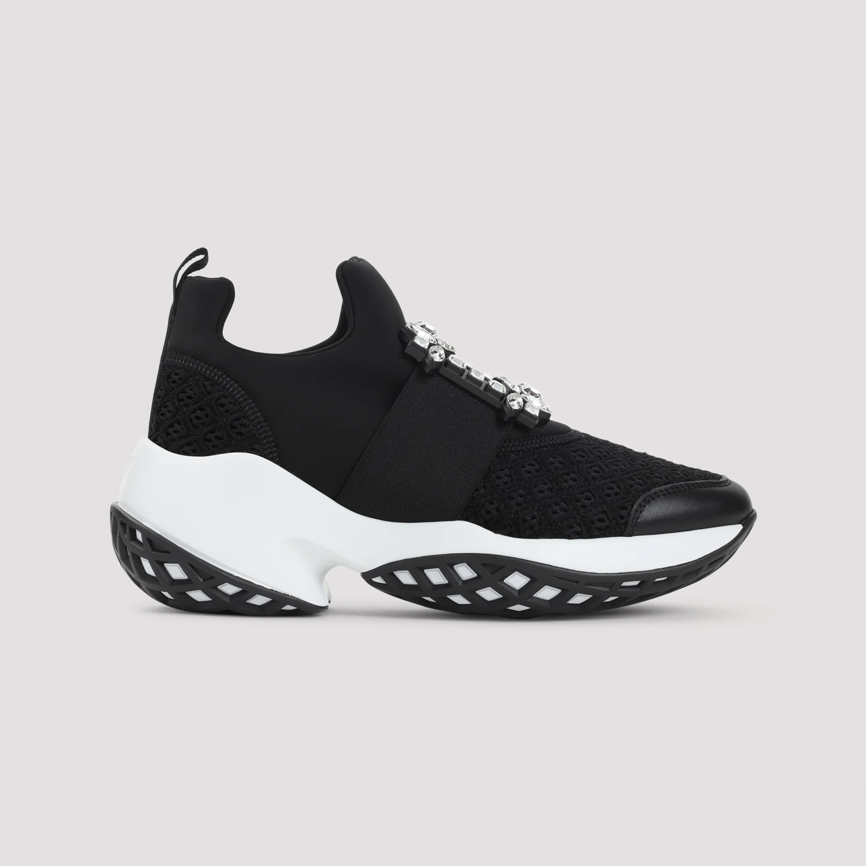 ROGER VIVIER Viv' Run Fabric Crystal Buckle Sneakers - Image 2