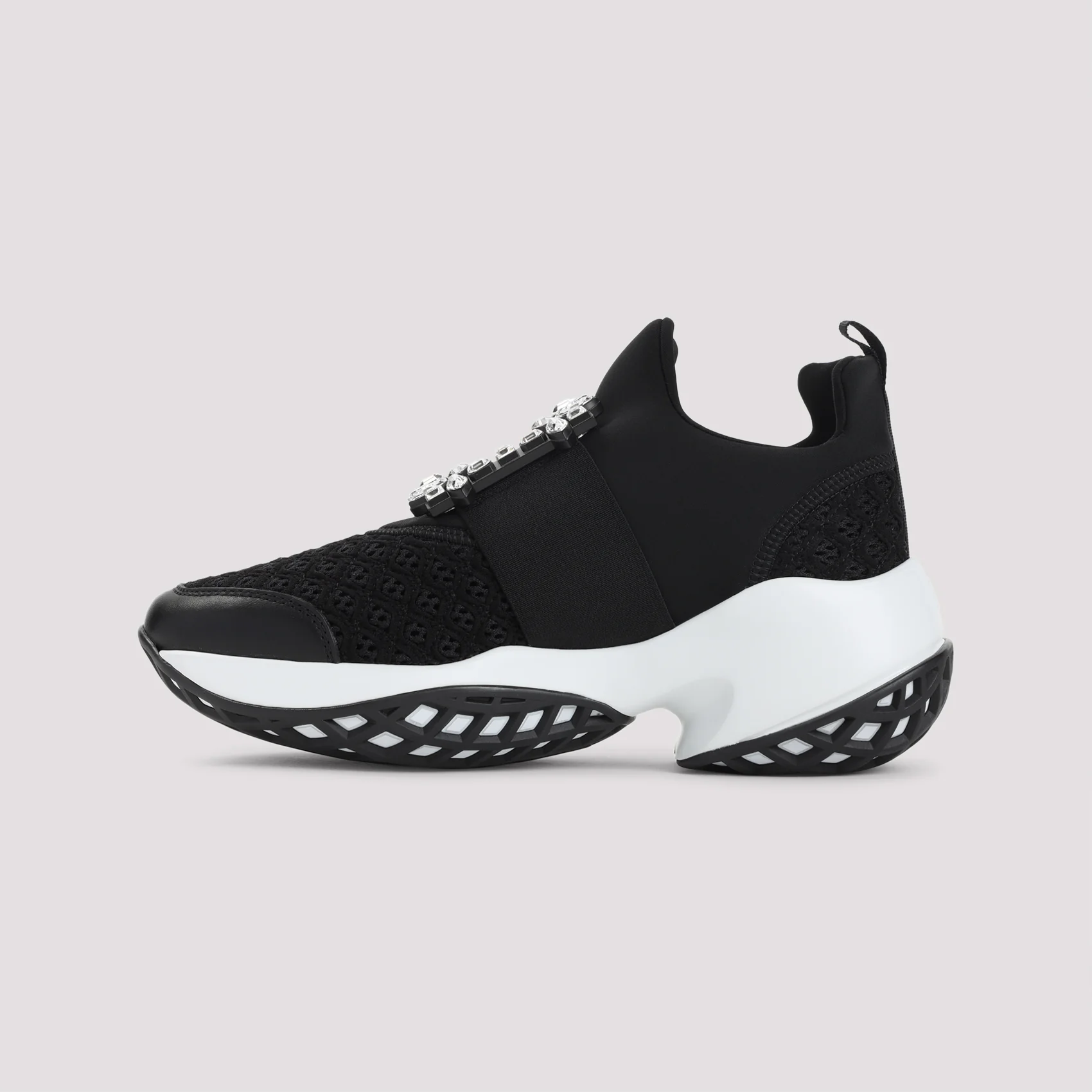 ROGER VIVIER Viv' Run Fabric Crystal Buckle Sneakers - Image 3