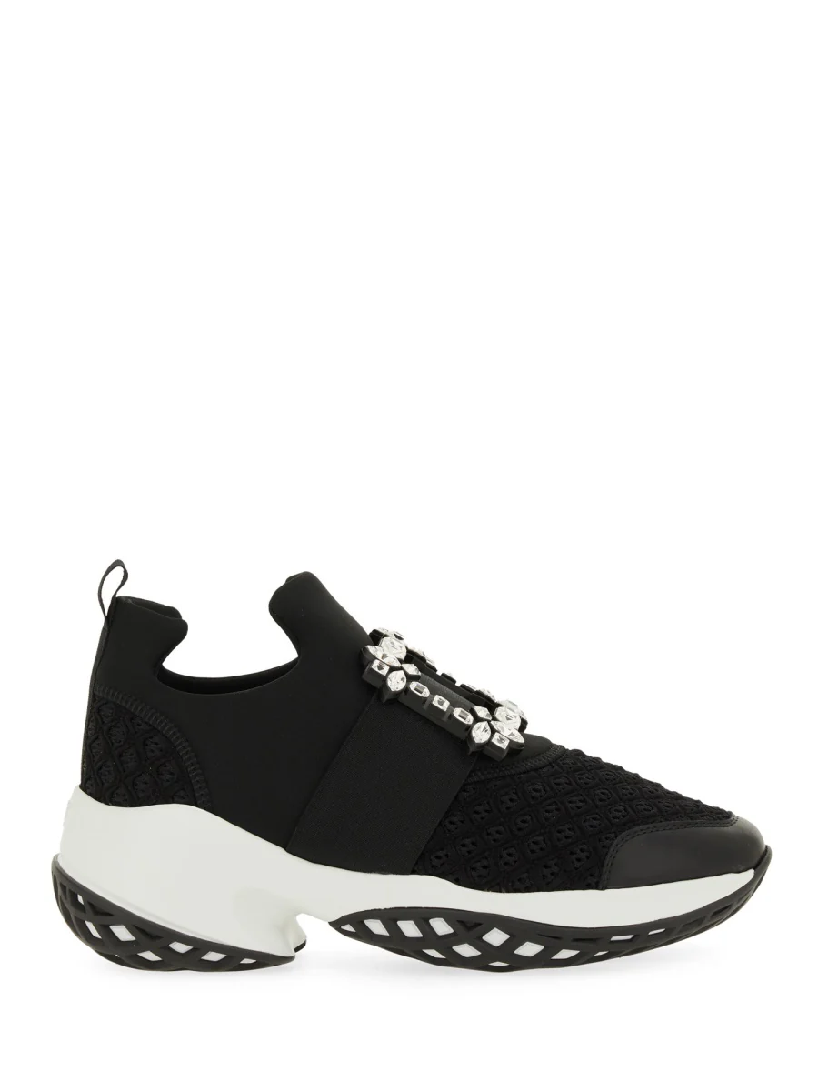 ROGER VIVIER Viv' Run Fabric Crystal Buckle Sneakers - Image 6