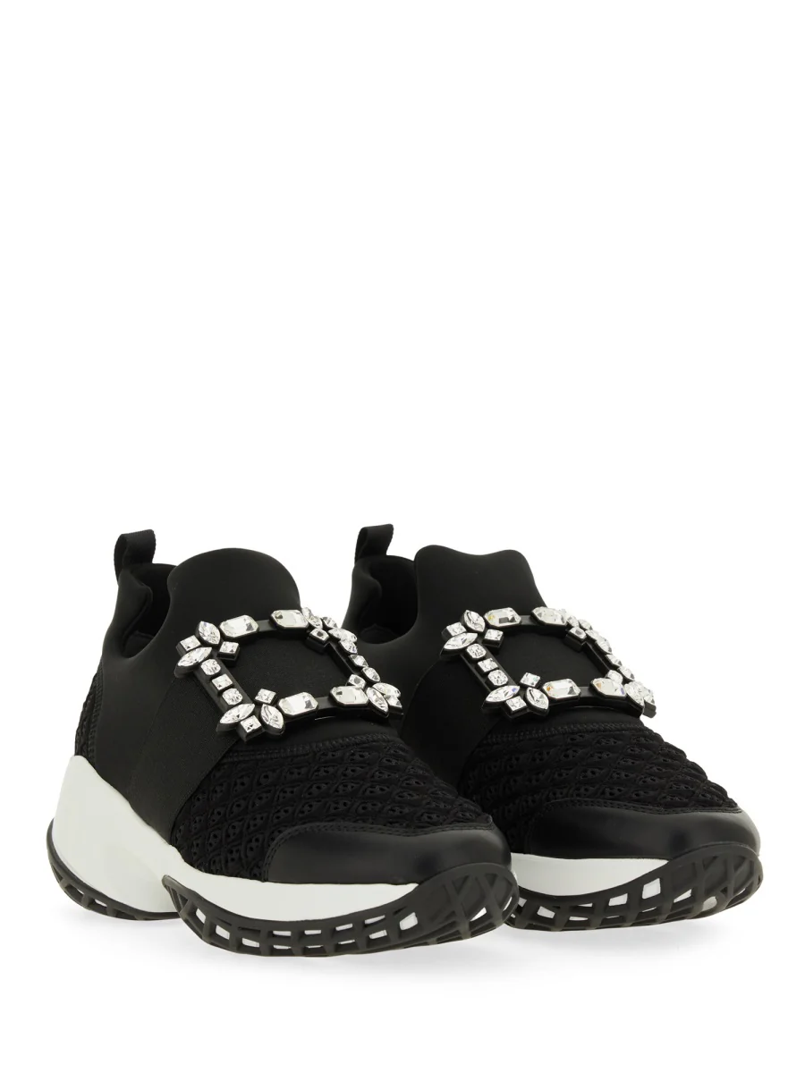 ROGER VIVIER Viv' Run Fabric Crystal Buckle Sneakers - Image 7