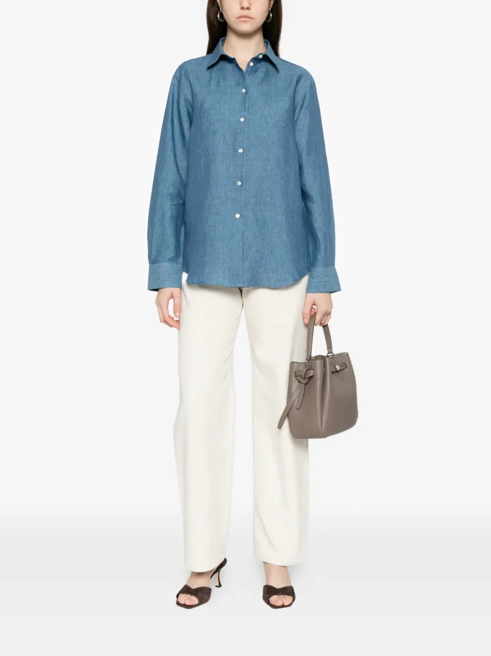 Rohe Front Button Closure Linen Shirt - Size 36 - Image 2