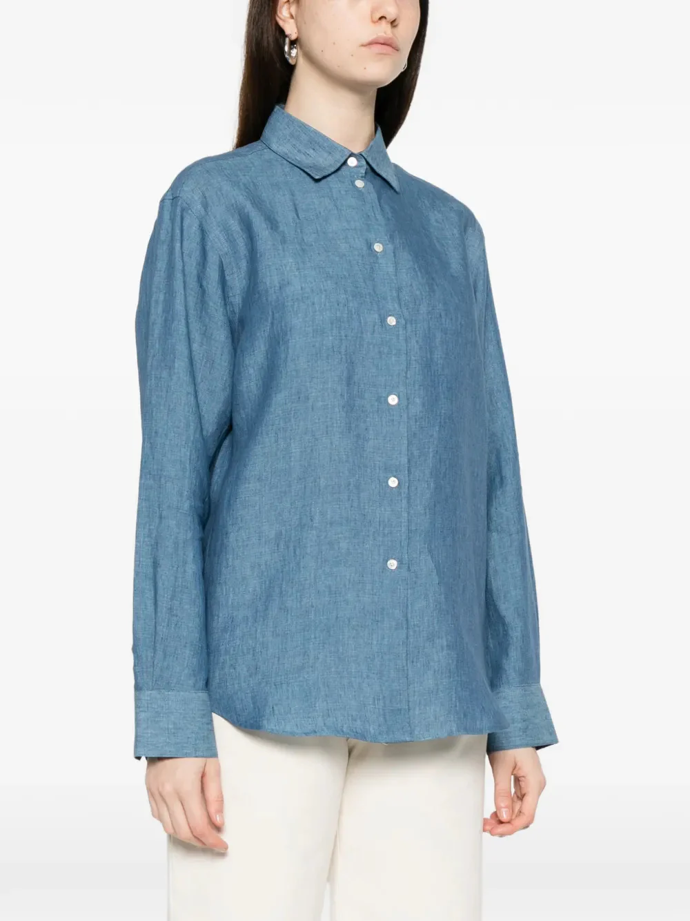 Rohe Front Button Closure Linen Shirt - Size 36 - Image 3