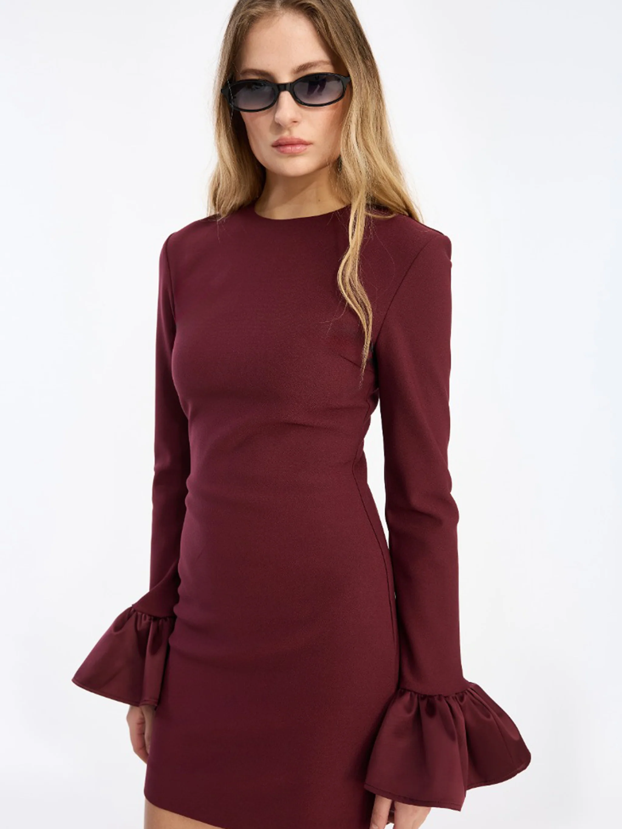 Rotate Back Zip Closure Long Sleeve Dress - Size 34 - Image 2