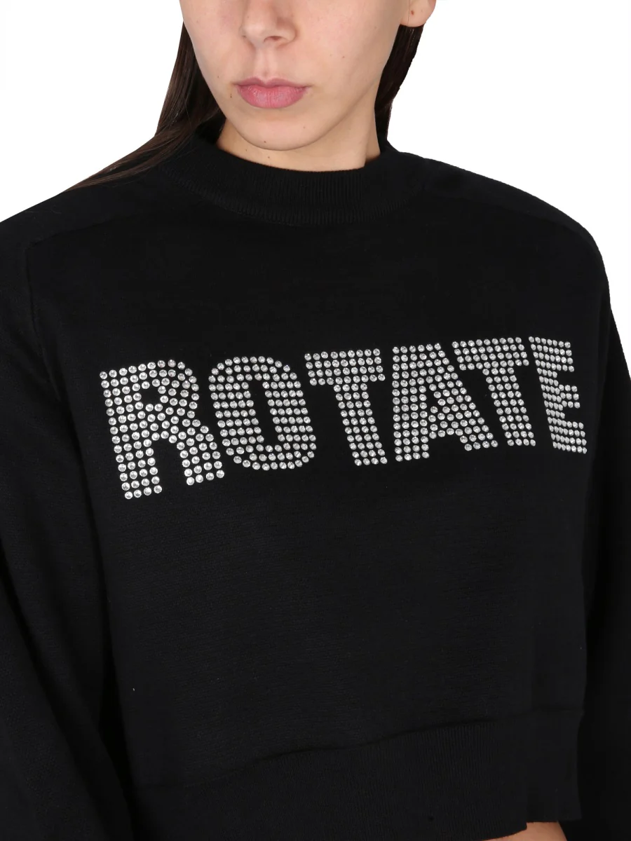 ROTATE BIRGER CHRISTENSEN Cropped Logo Sweatshirt - Image 4