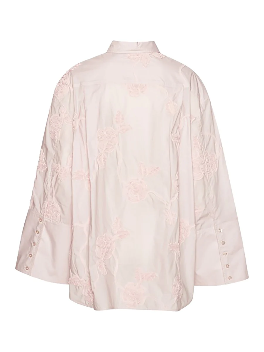 ROTATE BIRGER CHRISTENSEN Oversized Shirt with Floral Details - Image 3