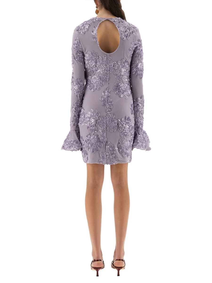 Rotate Birger Christensen ROTATE BIRGERCHRISTENSEN 3D MESH MINI DRESS - Image 3