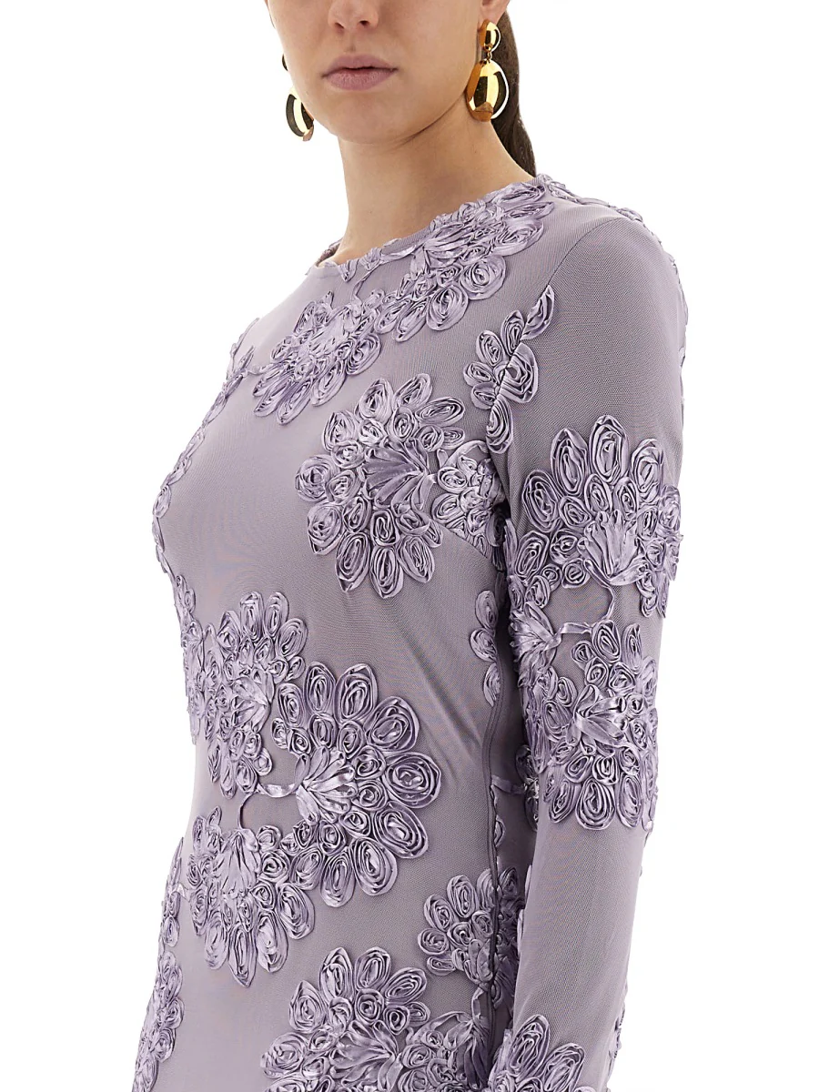 Rotate Birger Christensen ROTATE BIRGERCHRISTENSEN 3D MESH MINI DRESS - Image 4
