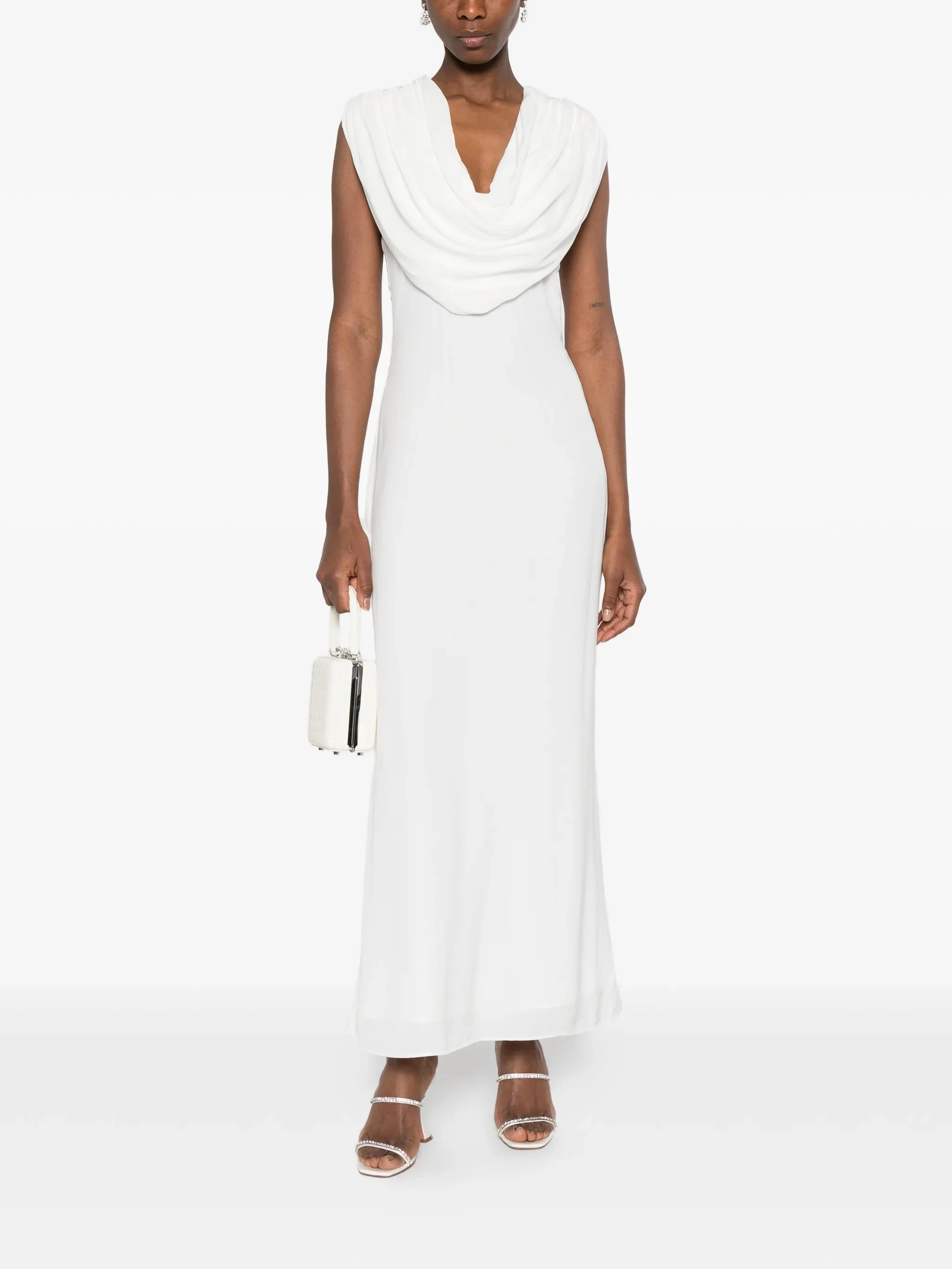 Rotate Elegant Long Dress with Removable Shoulder Straps - Image 2
