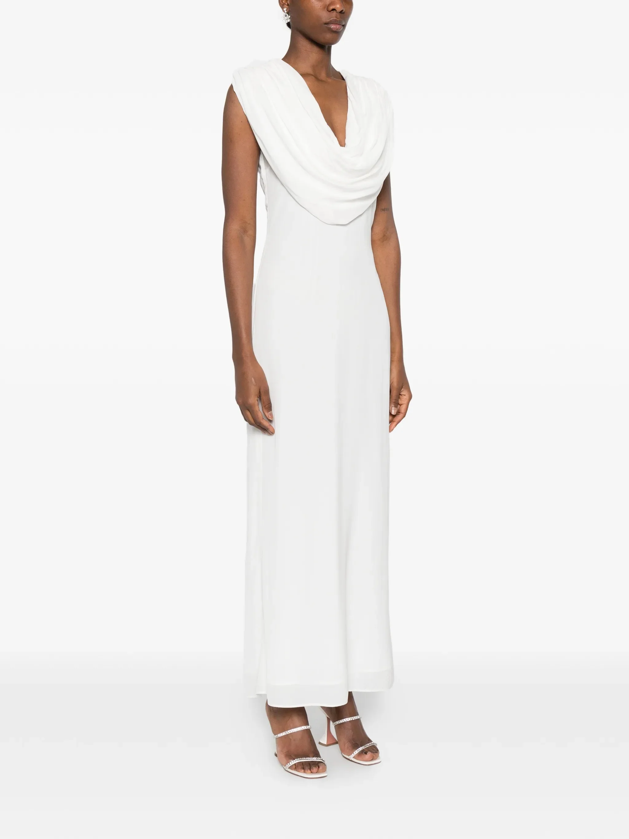 Rotate Elegant Long Dress with Removable Shoulder Straps - Image 3