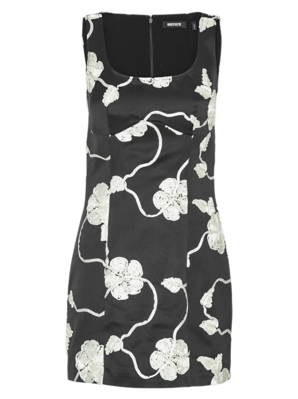 Rotate Fitted Mini Dress with 3D Flowers - Size 34