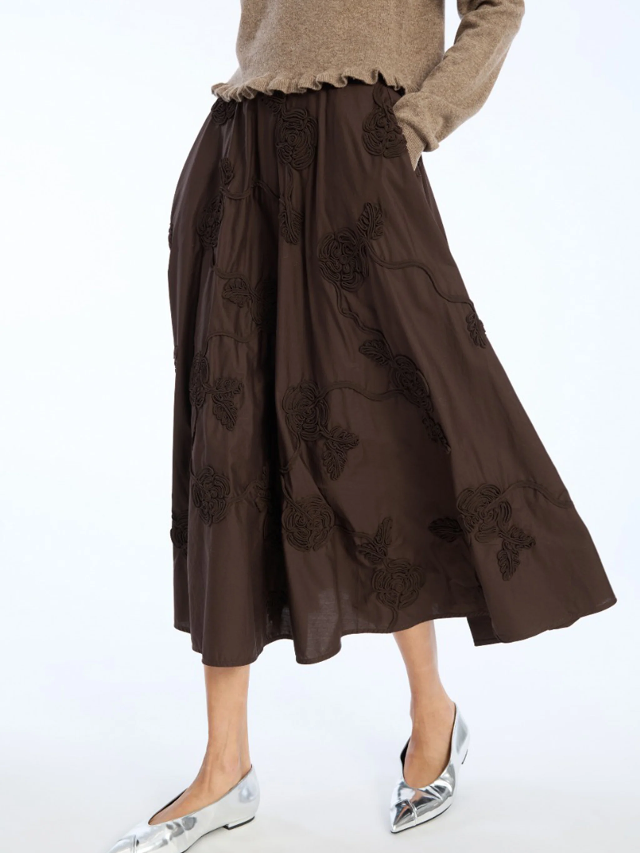 Rotate Mini 3D Floral Skirt with Pockets - Image 4