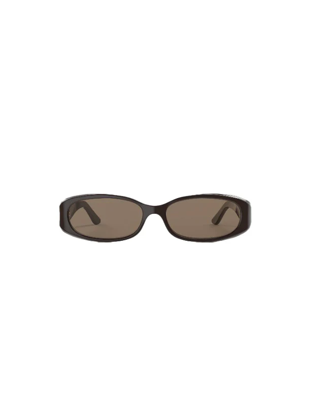 Rotate Oval Rectangular Frame Sunglasses with Contrast Lenses