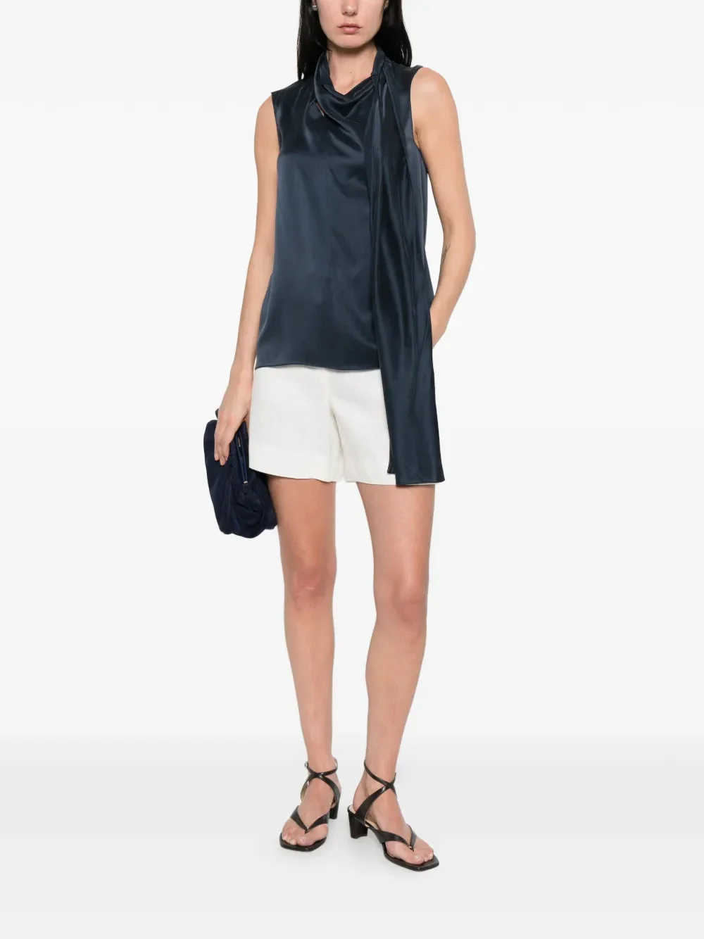 's Max Mara High-Cut Waistband Shorts with Covered Zip - Size 40 - Image 2