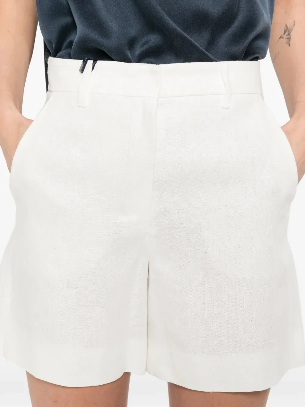 's Max Mara High-Cut Waistband Shorts with Covered Zip - Size 40 - Image 5